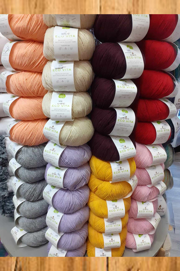 dmc Fil Coton Ecovita 100 % recyclé coloris aux choix pelote de 100grs